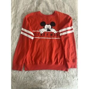 Disney Youth Girl's Mickey Mouse Crewneck Sweatshirt in Red Youth Girl's Small